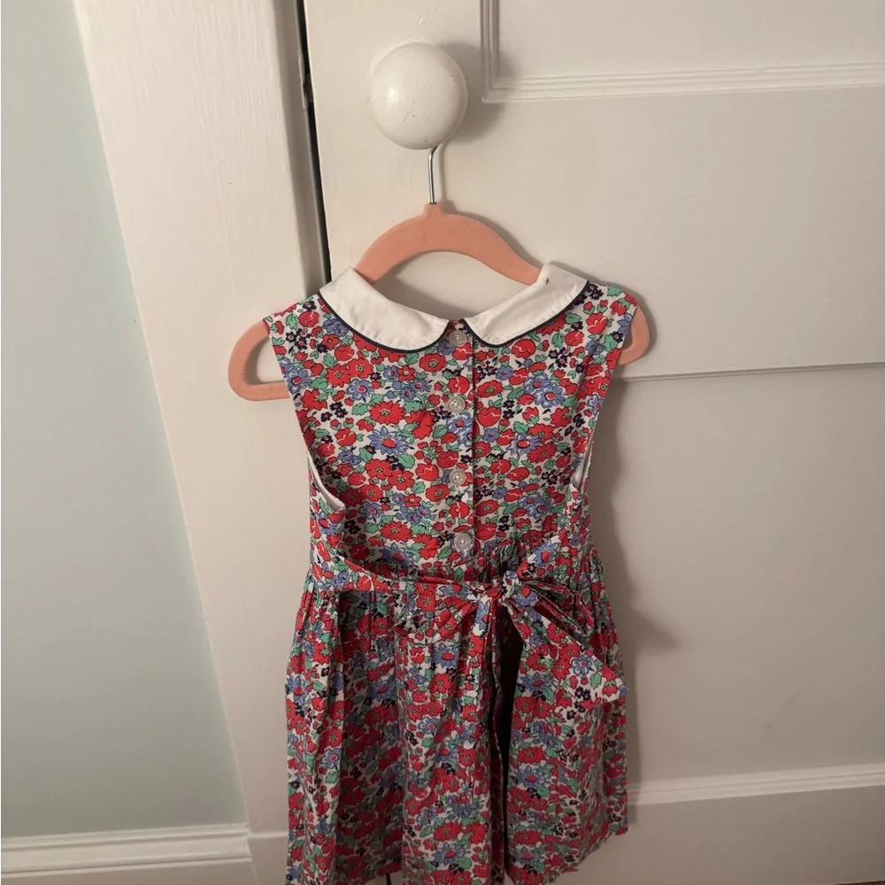 Rachel Riley Red and Blue Floral Dress Peter Pan Collar. Size 4. - Picture 8 of 9